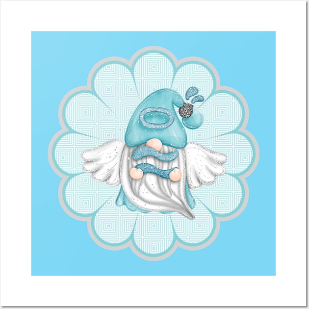AQUARIUS FLORAL GNOME- HOROSCOPE GNOME DESIGNS BY ISKYBIBBLLE Wall Art by iskybibblle